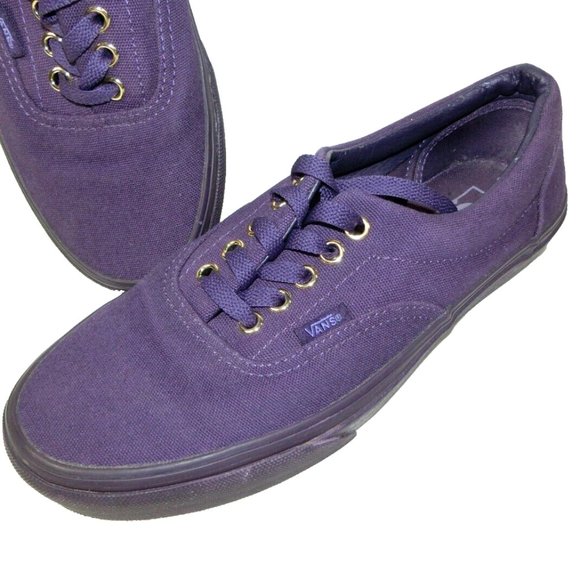 Vans Purple Sneakers Men's Size 8 Shoes Purple Canvas Gold Eyelets Skateboard - Picture 2 of 11